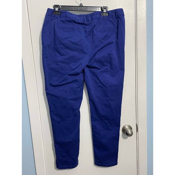 Boden Chino Pants Size 10R Royal Blue Mid Rise Straight Leg Ankle Zip Preppy NWT - Picture 3 of 8